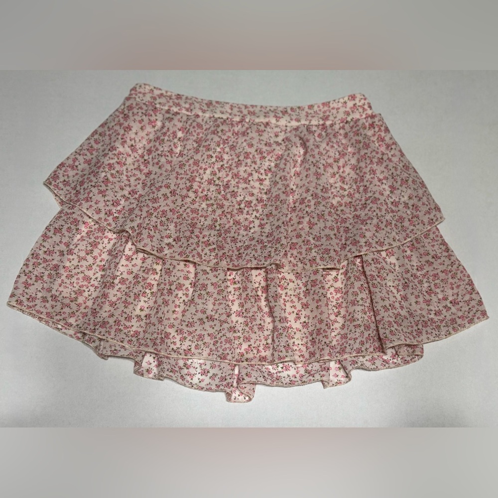 Altar'd State Pink Floral Mini Skirt